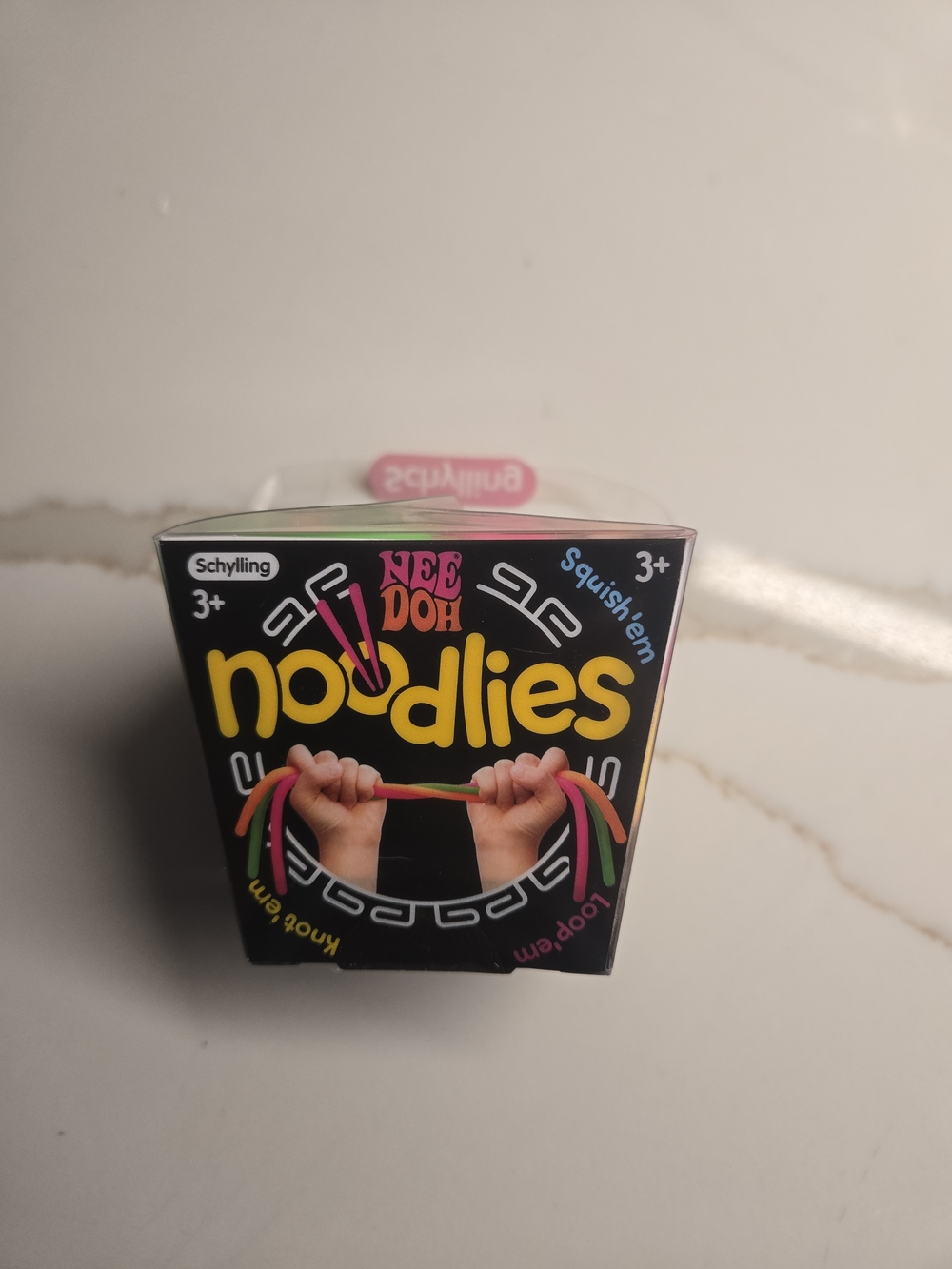 Schylling Noodlies Sensory Stretch Toy - Pink, Green, Orange